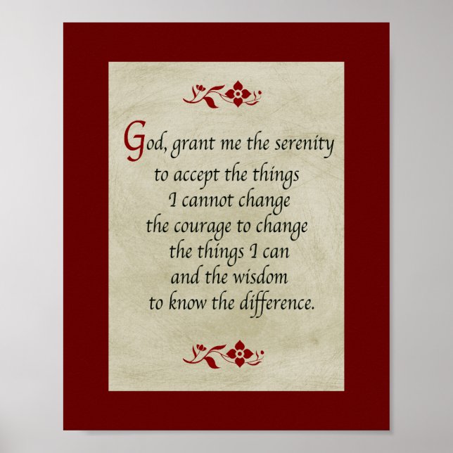 Serenity Prayer/Vintage Stil Poster (Framsidan)