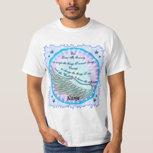 Serenity Prayer Violett Vinge  T Shirt (Framsida)