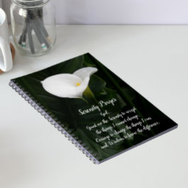 Serenity Prayer Vit Calla Lily Blomma Anteckningsbok