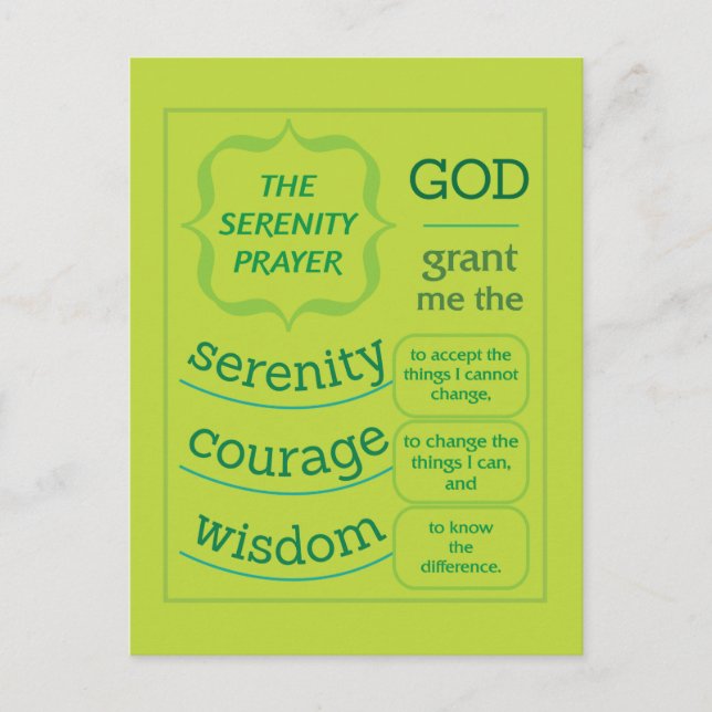 Serenity Prayer Vykort (Framsida)