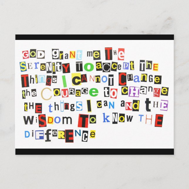 Serenity Prayer Vykort (Framsida)