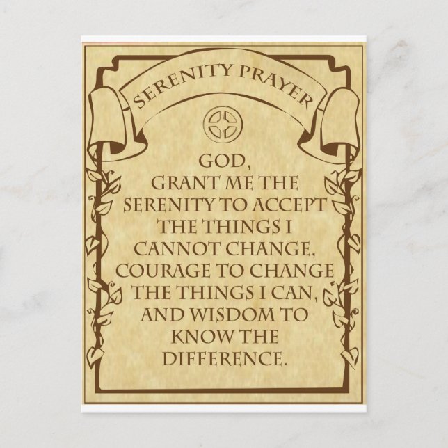 SERENITY PRAYER VYKORT (Framsida)