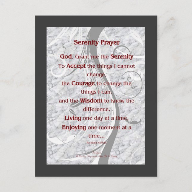 Serenity Prayer Vykort (Framsida)