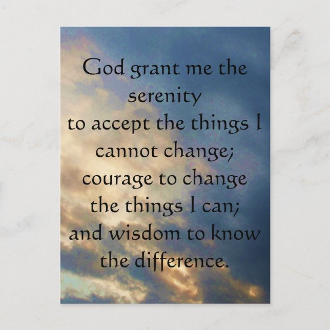Serenity Prayer Vykort (Framsida)