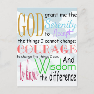 Serenity Prayer Vykort