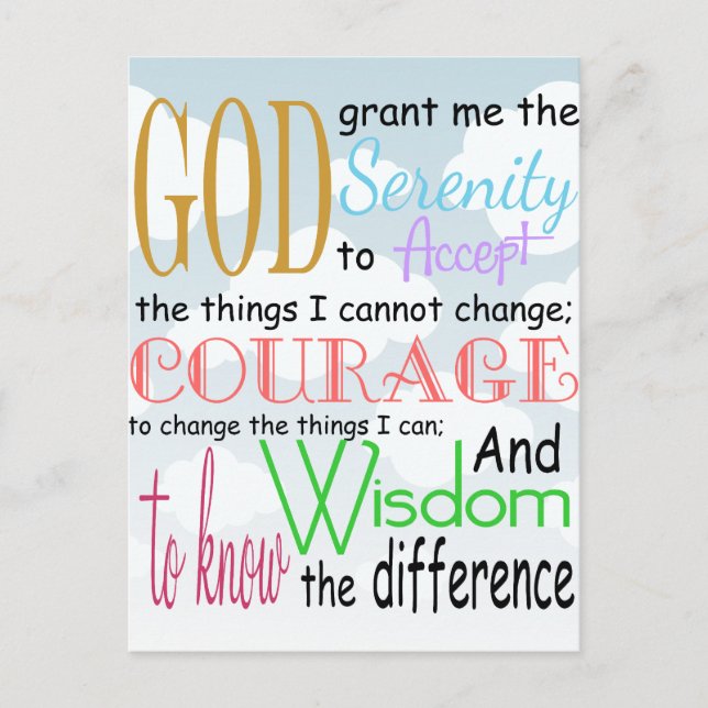 Serenity Prayer Vykort (Framsida)