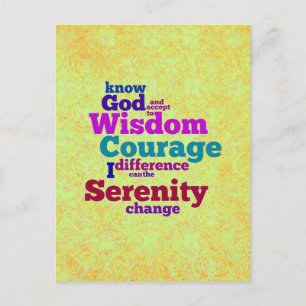 Serenity Prayer-vykort Vykort