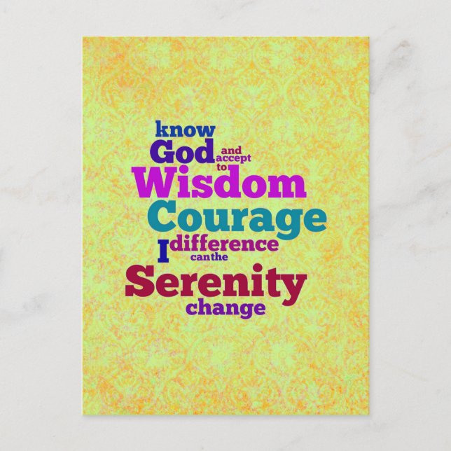Serenity Prayer-vykort Vykort (Framsida)