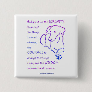 Serenity Prayer w/Hund-knappar Knapp