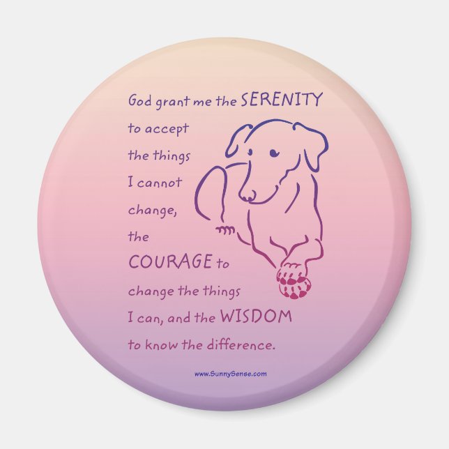 Serenity Prayer w/Hund Magnet (Framsidan)