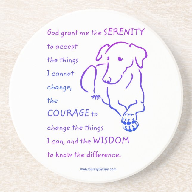 Serenity Prayer w/Hund Underlägg (Framsidan)