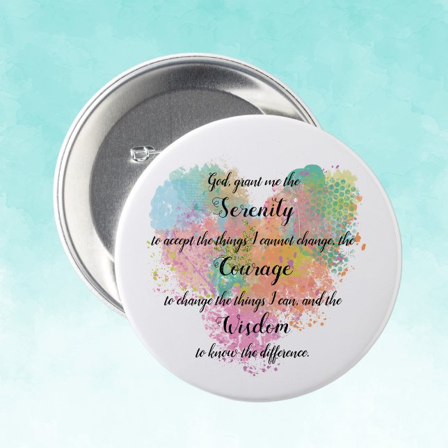 Serenity Prayer Watercolor-knapp Knapp (Skapare uppladdad)