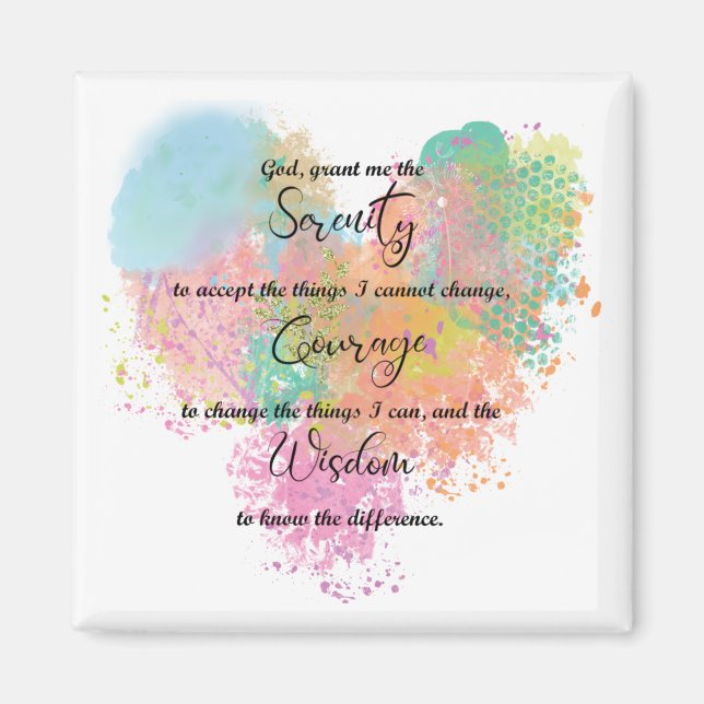 Serenity Prayer Watercolor Magnet (Framsidan)