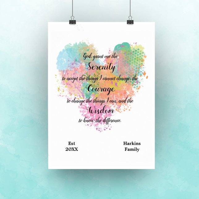 Serenity Prayer Watercolor Poster (Skapare uppladdad)