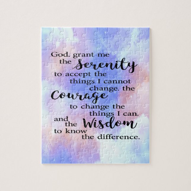 Serenity Prayer Watercolor Puzzle Pussel (Vertikal)