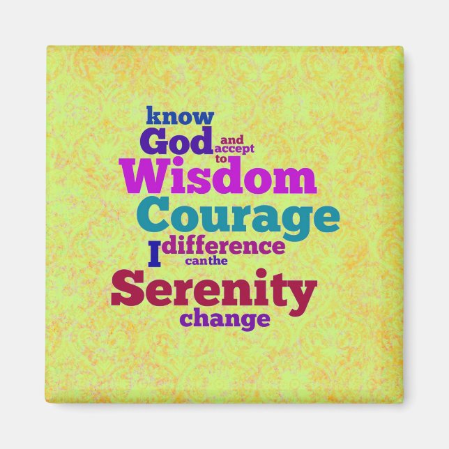 Serenity Prayer wordle magnet (Framsidan)