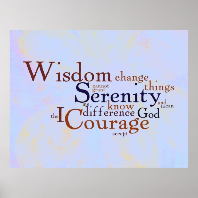Serenity Prayer Wordle på abstrakt Poster (Framsidan)