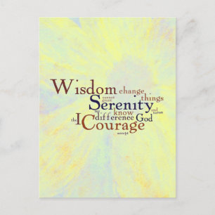 Serenity Prayer Wordle på abstrakt Vykort