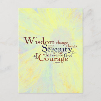 Serenity Prayer Wordle på abstrakt Vykort
