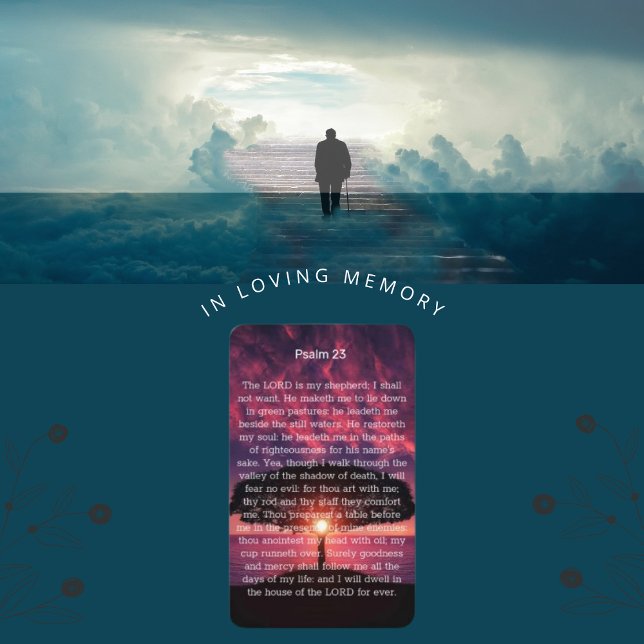 SERENITY Psalm 23 Sunset Memorial Prayer Card Visitkort (Skapare uppladdad)