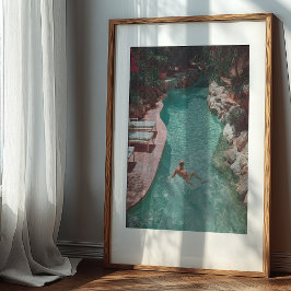 Serenity Sol-Drenched: Vintage Poolside Escape Poster