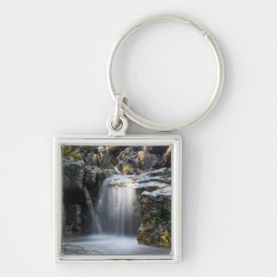 Serenity Spa Falls Fyrkantig Silverfärgad Nyckelring