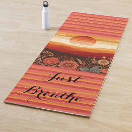 Serenity Sunset Yoga Mat - "Just Breathe"