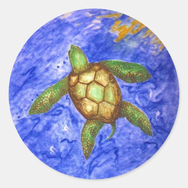Serenity Turtle Runt Klistermärke (Framsida)