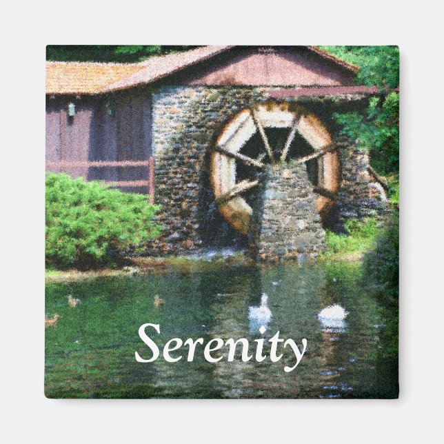Serenity Vatten Wheel Inspirational Magnet (Framsidan)