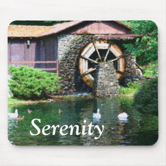 Serenity Vatten Wheel Inspirational Mousepad Musmatta (Framsidan)
