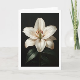 Serenity White Lily - Elegant Blommigt Tribute Inbjudan