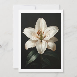 Serenity White Lily - Elegant Blommigt Tribute Inbjudningar