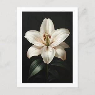 Serenity White Lily - Elegant Blommsterhyllning Vykort