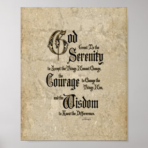 Serenitybön: Calligraphy antikvitet, återställning Poster