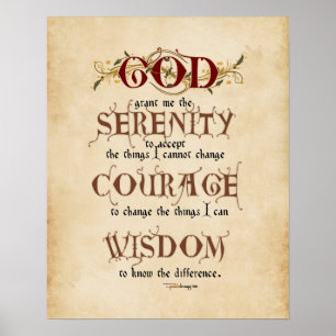 Serenitybön: Inspirera bön för Calligraphy Poster