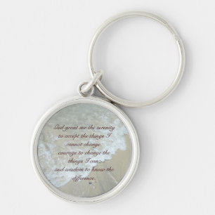 Serenitybön Keychain Rund Silverfärgad Nyckelring