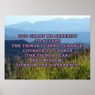 Serenitybön med berg poster