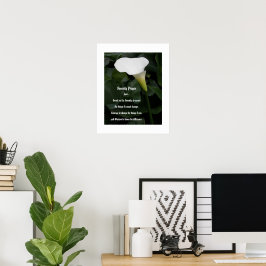 Serenitybön Vit Calla Lili Blomma Poster