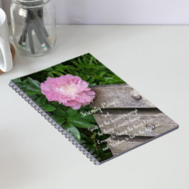 Serenitybönen Rosa Peony Blommande Blomma Anteckningsbok