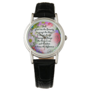 Serenitybönklocka i blom- design armbandsur