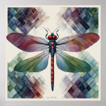 Serenity's Flight: Geometric Elegance Dragonfly