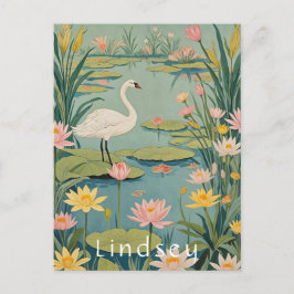 Serenity's Grace: Lily Pond Swan Vykort