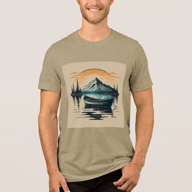 Serenreflektioner: Tranquil Sjö Scene Tee (Framsida)