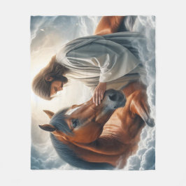 Serenscenen i kompassion med Jesus och Horse Fleecefilt