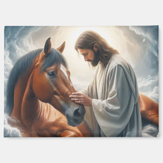 Serenscenen i kompassion med Jesus och Horse Magnet