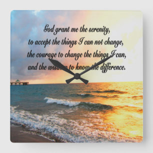 SERENSERENHET PRAYER SUNRISE PHOTO DESIGN FYRKANTIG KLOCKA
