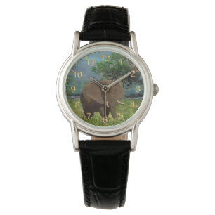 "Serenstyrka: Bull Elephant Grazing" Armbandsur