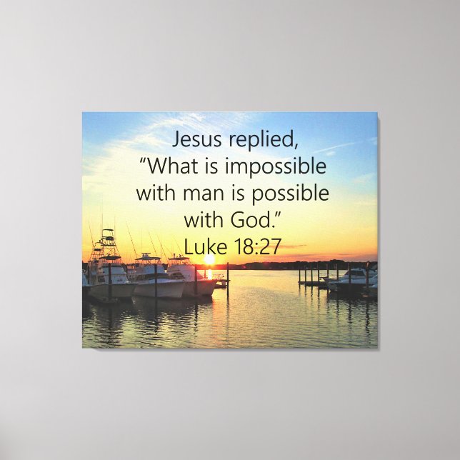 SERENSUNSET LUKE 18:27 SCRIPTURE DESIGN CANVASTRYCK (Framsida)