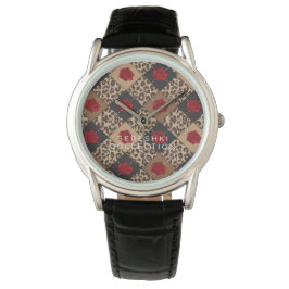 SERESHKI-SAMLING Ro & Leopard Watch BLK 34 mm Armbandsur