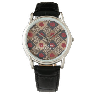 SERESHKI-SAMLING Ro & Leopard Watch BLK 34 mm Armbandsur